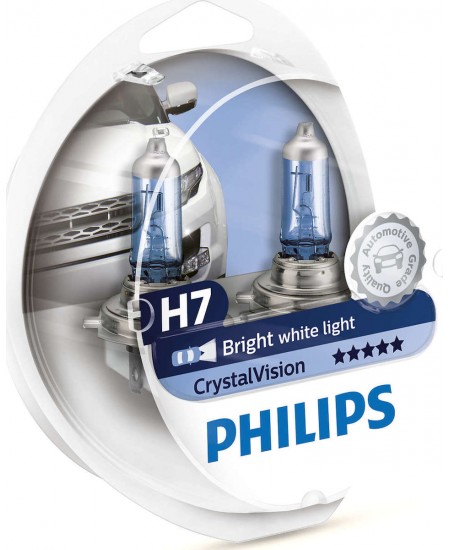 ΛΑΜΠΕΣ H7 12V 55W PHILPHS CRYSTAL VISION | Σετ 2 τεμ.