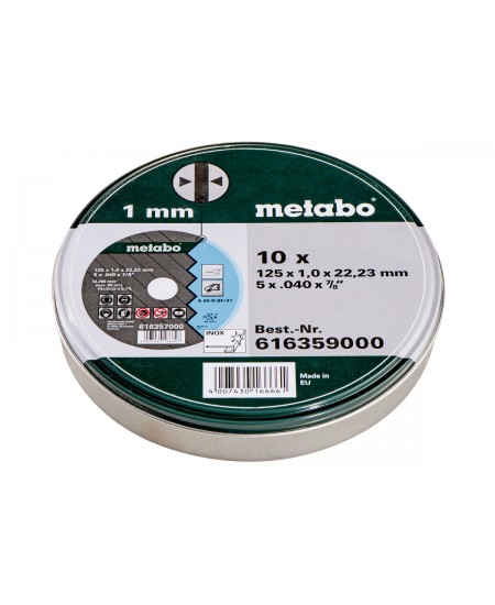 ΔΙΣΚΟΣ ΚΟΠΗΣ METABO INOX TF41 125x1.0 (Σετ 10 τεμ.)
